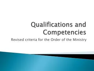 qualifications and competencies