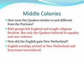 middle colonies