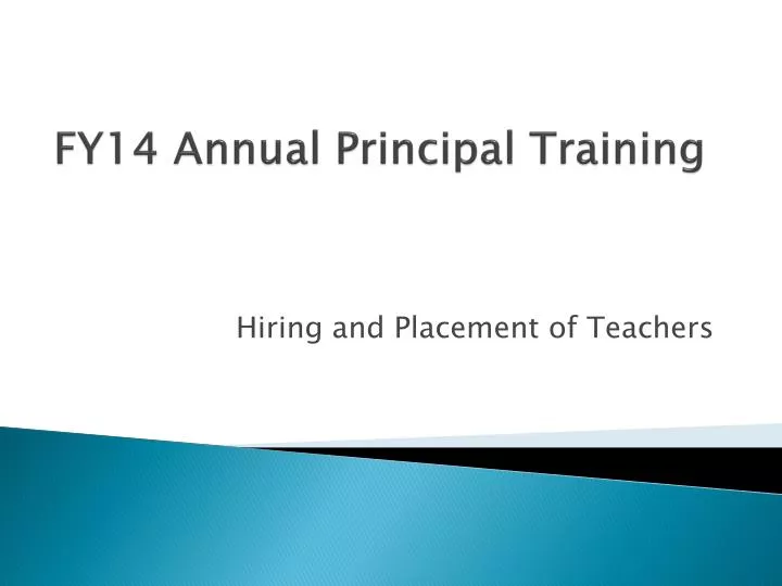 fy14 annual principal training