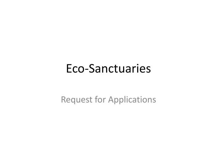 eco sanctuaries