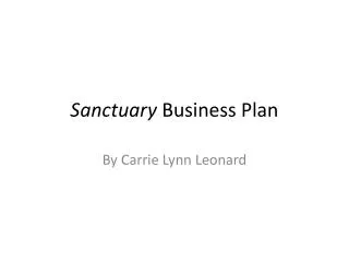 Sanctuary Business Plan