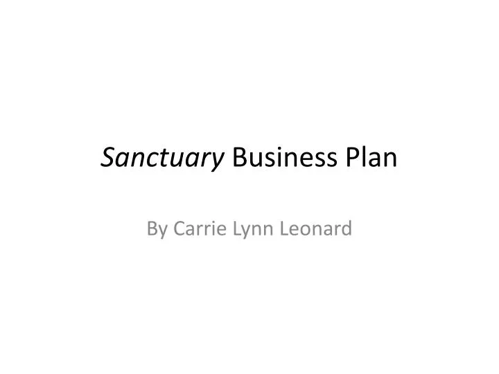 sanctuary business plan