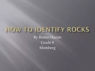 How to identify rocks