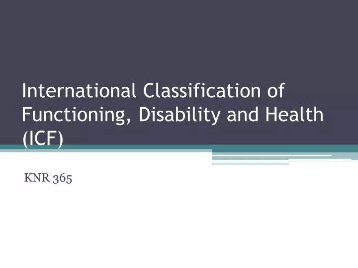 international classification of functioning disability and health icf