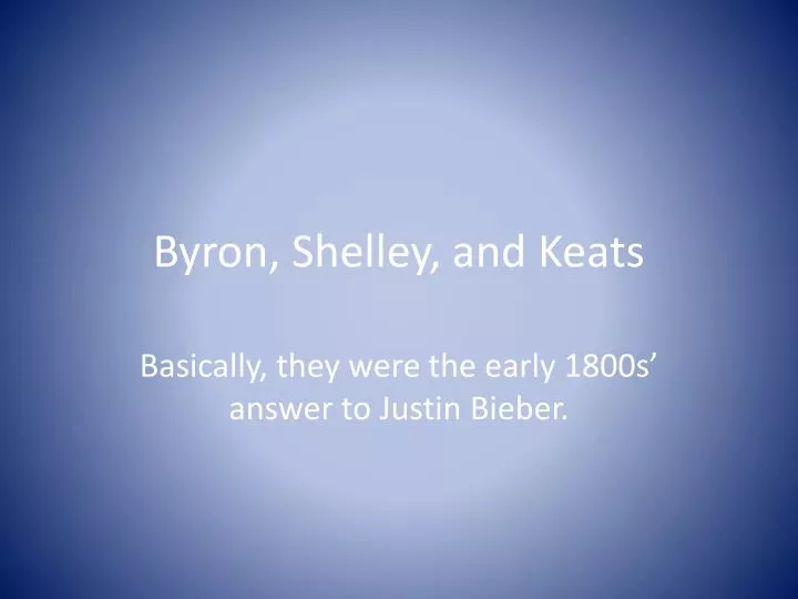 byron shelley and keats