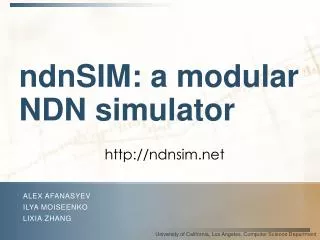ndnSIM : a modular NDN simulator