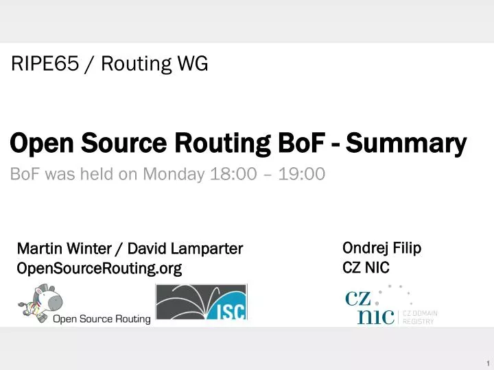 open source routing bof summary