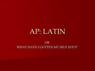 AP: LATIN