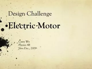 Design Challenge Electric Motor
