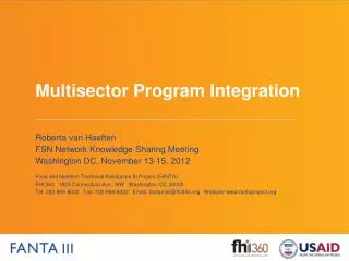 Multisector Program Integration