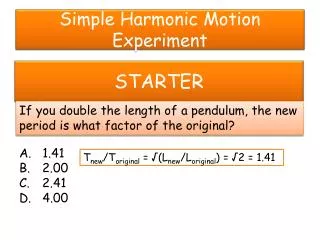 Simple Harmonic Motion Experiment