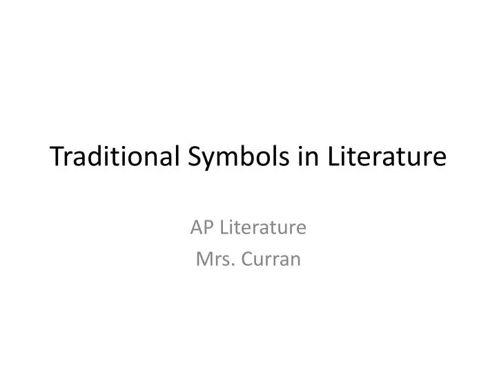 traditional symbols in literature