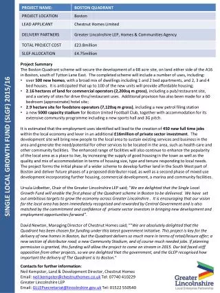 SINGLE LOCAL GROWTH FUND (SLGF) 2015/16