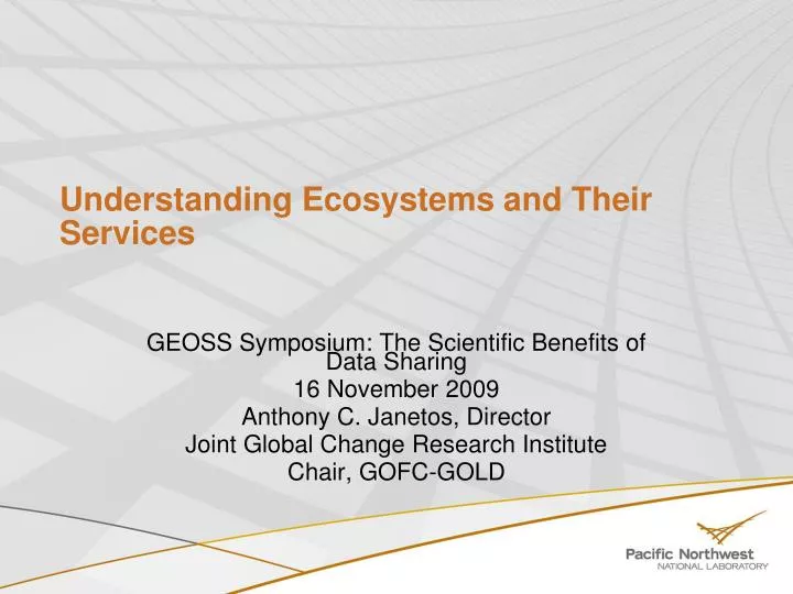 understanding ecosystems and their services