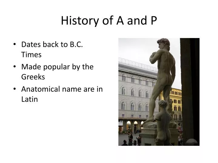 history of a and p