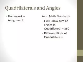 Quadrilaterals and Angles