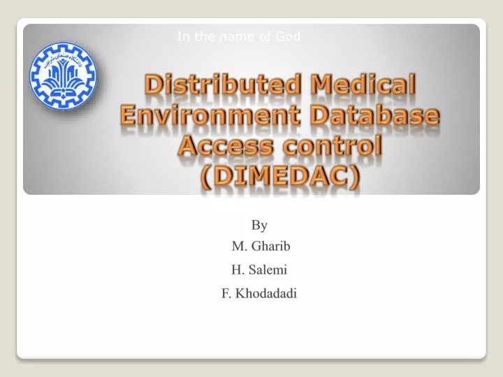 distributed medical environment database access control dimedac