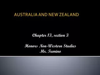AUSTRALIA AND NEW ZEALAND