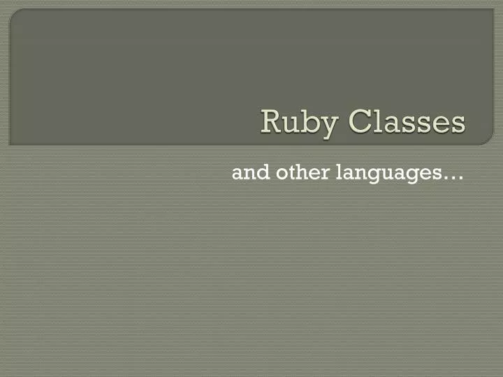 ruby classes