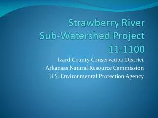Strawberry River Sub-Watershed Project 11-1100