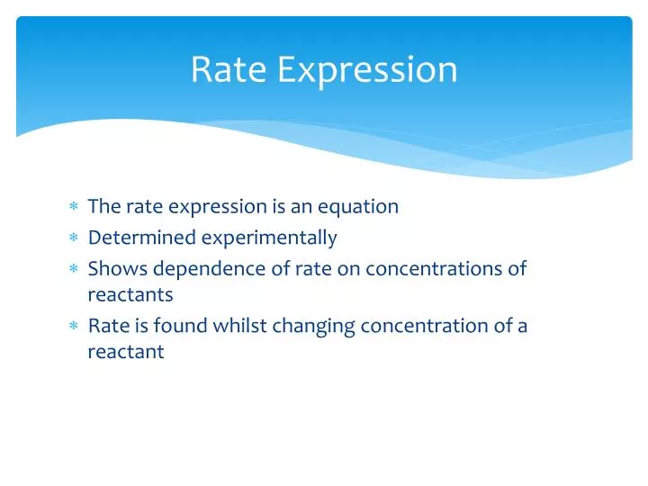 rate expression