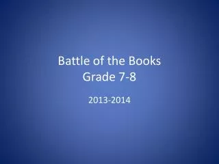 Battle of the Books Grade 7-8