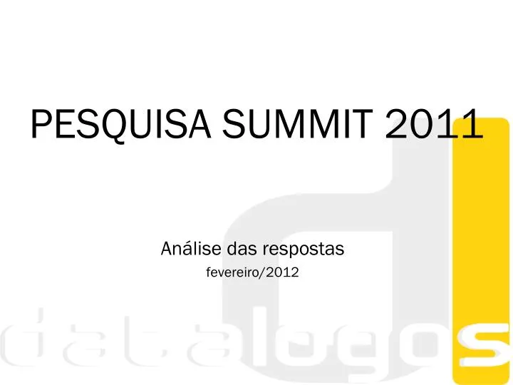 pesquisa summit 2011