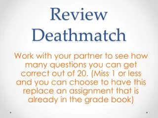 Review Deathmatch