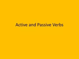 Active and Passive Verbs