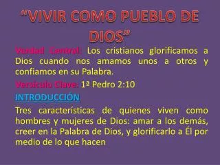 vivir como pueblo de dios