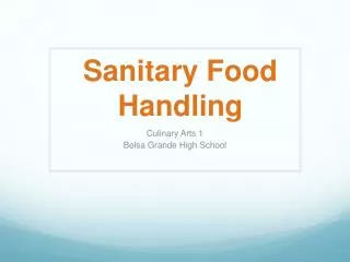 Sanitary Food Handling