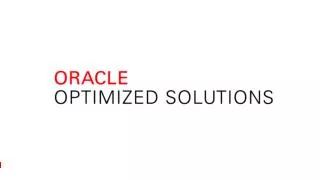 Oracle Optimized Solution for SAP