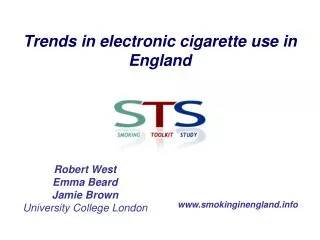 Trends in electronic cigarette use in England