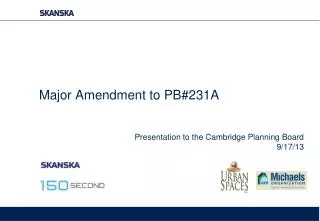 Major Amendment to PB#231A