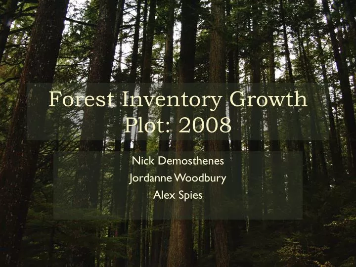 forest inventory growth plot 2008
