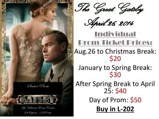 The Great Gatsby April 26, 2014