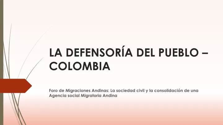 la defensor a del pueblo colombia
