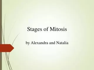 Stages of Mitosis