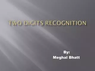 Two digits recognition