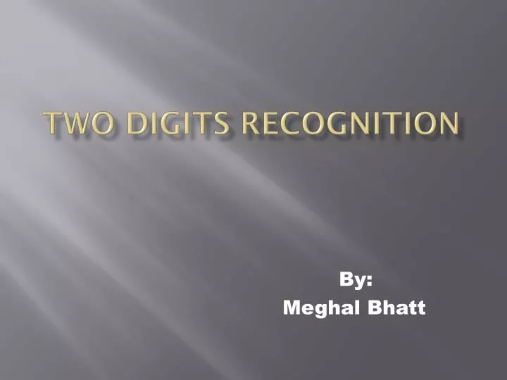 two digits recognition