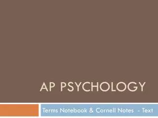 A P Psychology