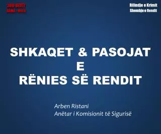 shkaqet pasojat e r nies s rendit