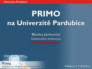 primo na univerzit pardubice