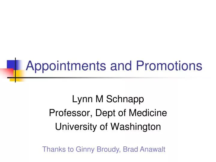 appointments and promotions