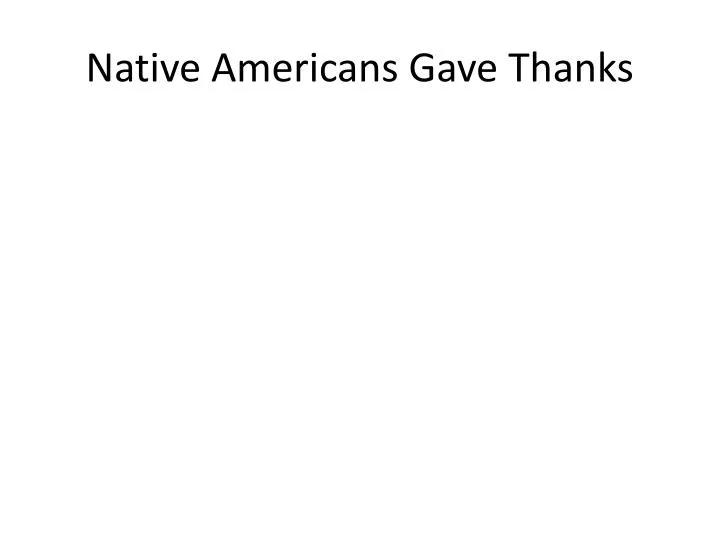 native americans gave thanks