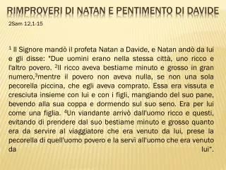rimproveri di natan e pentimento di davide