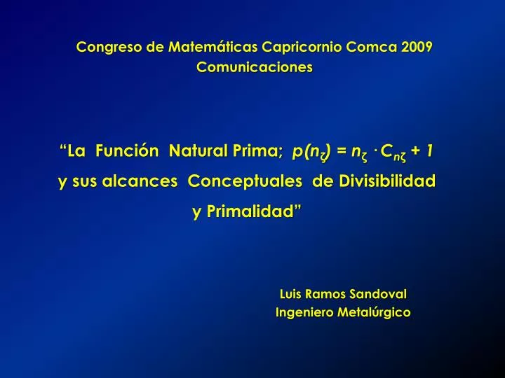 la funci n natural prima p n n c n 1 y sus alcances conceptuales de divisibilidad y primalidad