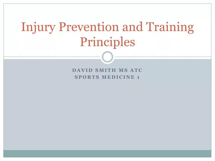 injury prevention and training principles