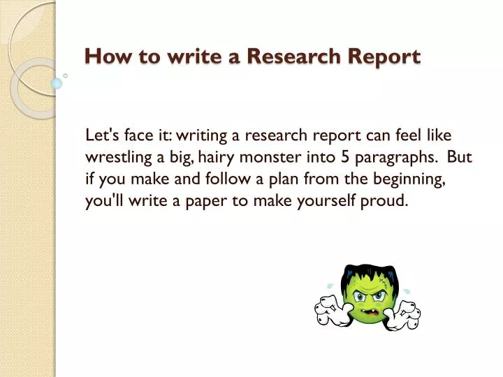 how to write a research report