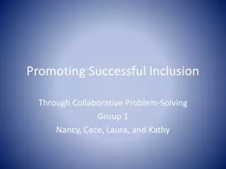 promoting successful inclusion